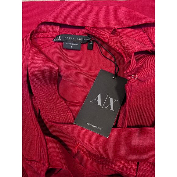 Armani Womens Sm Dress Red Bandage Certificate Authentic Cosmopolitan Strappy - Picture 11 of 16